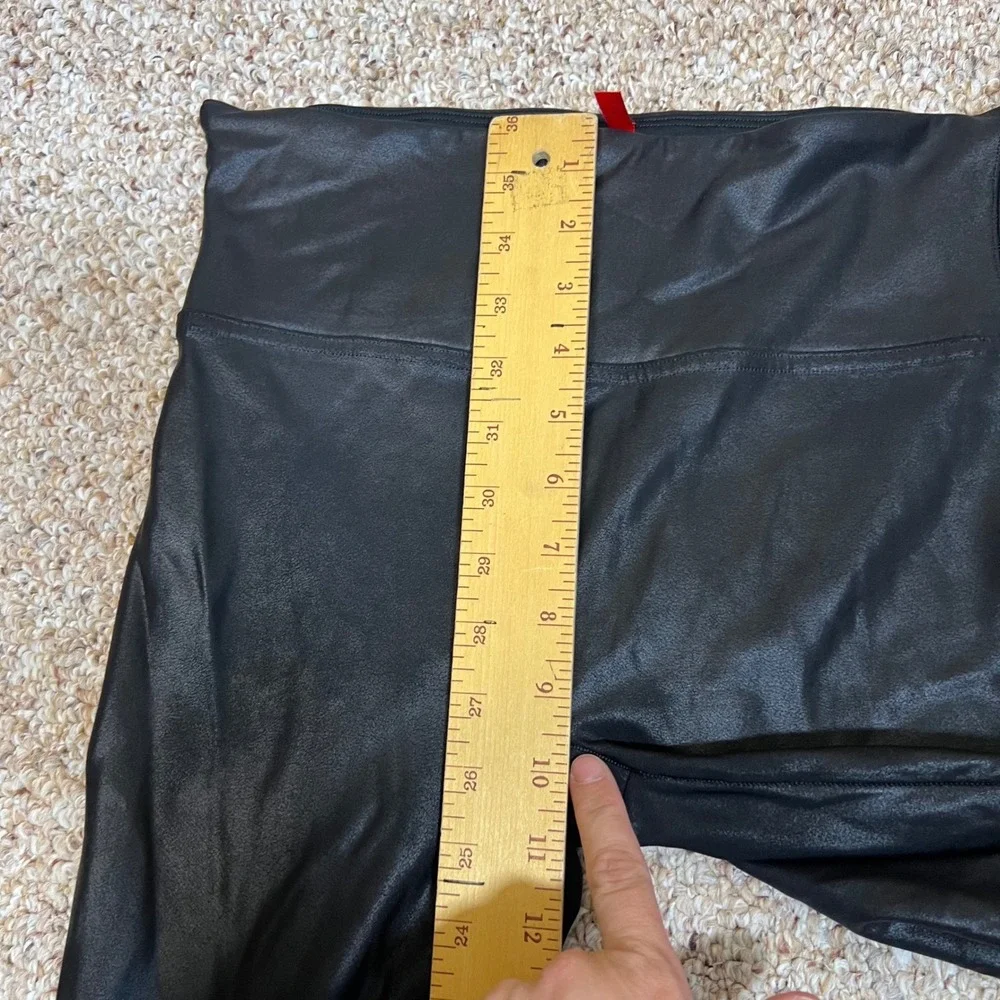 Spanx Faux Leather Leggings Black High Waisted Shapewear Large 20240R
